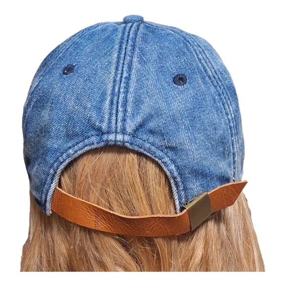 MADEWELL Faded Denim Baseball Cap Hat with Leather Adjustable Strap One Size - Picture 2 of 10